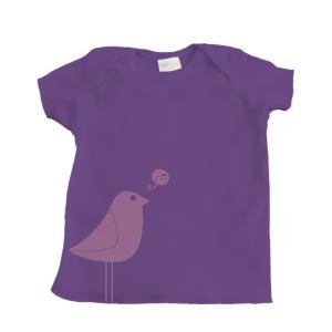 Pink Bird Design Girl's Infant T-Shirt (Purple)