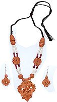 Indian Jewelry Terracota Necklace and Earings (mnklcs018)