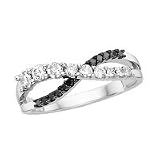 1/2 ct. tw. Black & White Diamond Ring in 10kt. White Gold