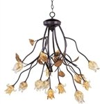 ET2 - E20396-26 - Bloom 10 Light Chandelier - Amber Murano Glass