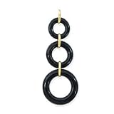 14k Gold & Black Onyx Triple Link Pendant