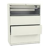 800 Series 42 Wide 4-High Lateral File with Roll-Out Shelf, Putty