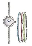 Corum 137-501-47-SETB-PN34 Debutante White Mother-of-Pearl Dial Stainless Steel Diamonds and Gemstones Women's Watch