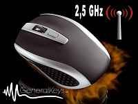 GeneralKeys Optische Mini-Funkmaus & Mini-Receiver (2,4GHz) "Hawk /M" - Der ideale Reisebegleiter für Ihr Notebook!