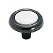 1 1/4 Dia Black Nickel w/White Knob