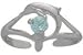 10K White Gold Aquamarine Dolphin Toe Ring