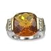 .925 Silver & Cushion Cut Champagne CZ Ring, Sizes 6-8