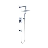 IMAGE OF Chrome Wall Mount Rainfall+Handheld Single Handle Shower Faucet