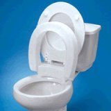 Hinged Elevated Toilet Seat - Elongated Hinged Toilet Seat - Each