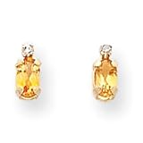 14k Diamond & Citrine Birthstone Earrings XBE190