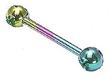 Grade 23 Titanium Tongue Ring will not lose it's Rainbow of colors