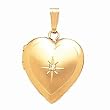 14k Yellow Gold & Diamond Heart Locket Pendant (0.01ctw)