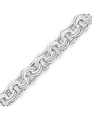 Sterling Silver 7.75 Inch Polished Fancy Link Toggle Bracelet - 7.75 Inch