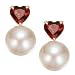 14k Pearl and Genuine Garnet Earring