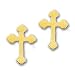 14k Polished CrossPost Earrings