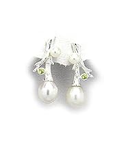 June and August Birthdays! Pearl and Peridot Earrings in Sterling Silver