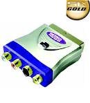 Gold Switchable Scart to 3 Phono & S-Video Adaptor