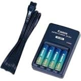 Electronics : Canon CBK 100 - Battery charger 4xAA - included batteries: 4 x AA type NiMH 1600 mAh