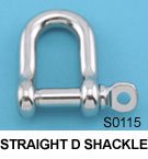 316 Stainless Steel Straight D Shackle 1/4