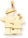 Big Boy Small Girl Charm, Yellow Gold