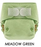 Blueberry One Size Deluxe Diaper - Hook/Loop - Meadow Green