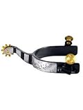 BS Engraved Silver 10pt Roping Spurs Mens
