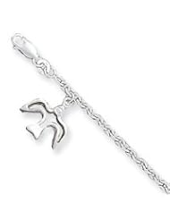 Sterling Silver Dove Charm Bracelet QG1552-7"
