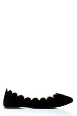 Scalloped Flats in Black