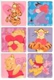 6 Large Winnie the Pooh Valentines Stickers