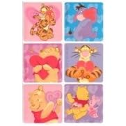 6 Large Winnie the Pooh Valentines Stickers by