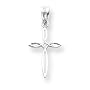 14k White Gold Diamond-cut Cross Pendant