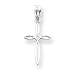 14k White Gold Diamond-cut Cross Pendant