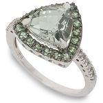 Green Amethyst and Tsavorite Ring