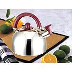 Allied Allied 2.3 Quart Stainless Steel Tea Kettle With a Folding Red Handle – 55400