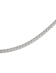 Clevereves 14K White Basket Weave Chain 16.5 Inch
