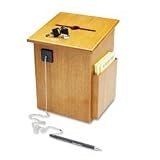 Buddy Products 5622-11 Solid Wood Suggestion Box With Locking Top, 7-1/2W X 7-1/4D X 10H, Medium Oak