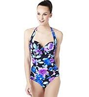 Tummy Control Halterneck Underwired Floral Skirt Swimsuit