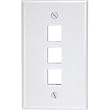 LEVITON 40803-BW 3 Port White QuickPort Flush Mount Wallplates