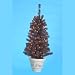 4' Pre-Lit Black Plastic Decorative Christmas Tree - Orange Lights