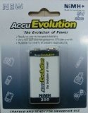 Premium AccuEvolution 9v NiMH Precharged Low Self Discharge Rechargeable Batteries - camera, wireless, all other use