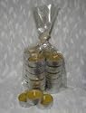 100% Beeswax Candles - 24 Tea-Light Candles in NATURAL - Metal Cups