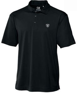 NFL Oakland Raiders Men's Drytec Genre Polo Knit Short Sleeve Top, Black, X-Large