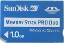 Memory Stick PRO Duo SanDisk 1GB for Sony Cyber-shot compact digital camera DCS T50 series T10 Series N1 N2