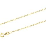 14K Yellow Gold Solid Figaro Chain - 24 inches