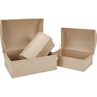 Papier Mache Treasure Chest Boxes Set of 3