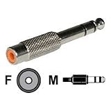C2G / Cables to Go 40640 6.3mm Stereo Male to RCA Female Adapter (Metallic Silver)
