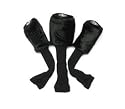Masters Golf Jumbo Fur Wood Headcovers Pack of 3 Black WCB08B