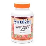 Sunkist Vitamin C 500mg Chewable Tablets, Strawberry - 90 Ea