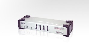 ハイパーツールズ ATEN  1対4 CPU切替器 VGA/USB/スピーカ/マイク&USB2.0 HUB/ネットHUB対応 CS-1774