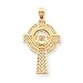 14k Celtic Claddagh Cross Pendant